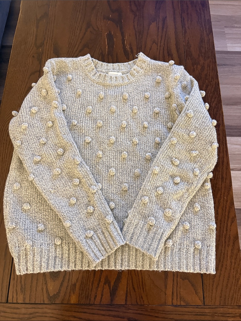 Cream Pom-Pom Crewneck Sweater